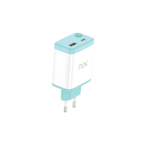NIX Retractable Charger Brick TCB-004 GaN Technology Fast Charging with Dual Output