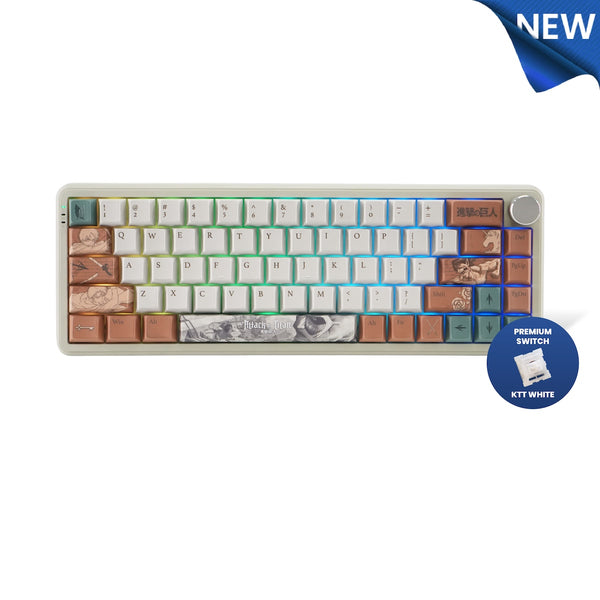 [Preorder] Rexus x Attack on Titan - Keyboard Gaming Mechanical Hotswap Aether 65 - Tri Mode Conection with Gasket Mount