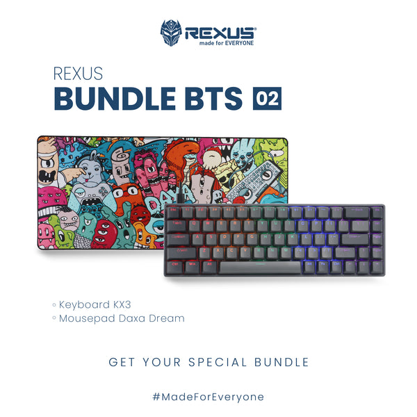REXUS BUNDLE BTS 02 - KEYBOARD GAMING KX3 + MOUSEPAD DAXA DREAM