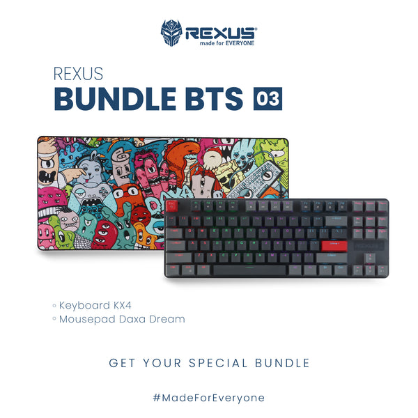 REXUS BUNDLE BTS 03 - KEYBOARD GAMING KX4 + MOUSEPAD DAXA DREAM
