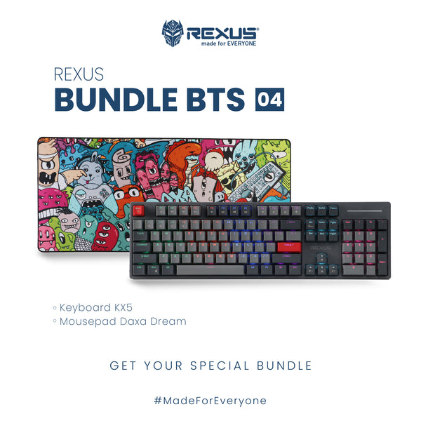 REXUS BUNDLE BTS 04 - KEYBOARD GAMING KX5 + MOUSEPAD DAXA DREAM