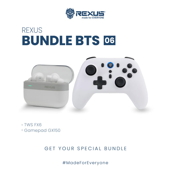 REXUS BUNDLE BTS 06 - TWS FX6 + GAMEPAD GX150