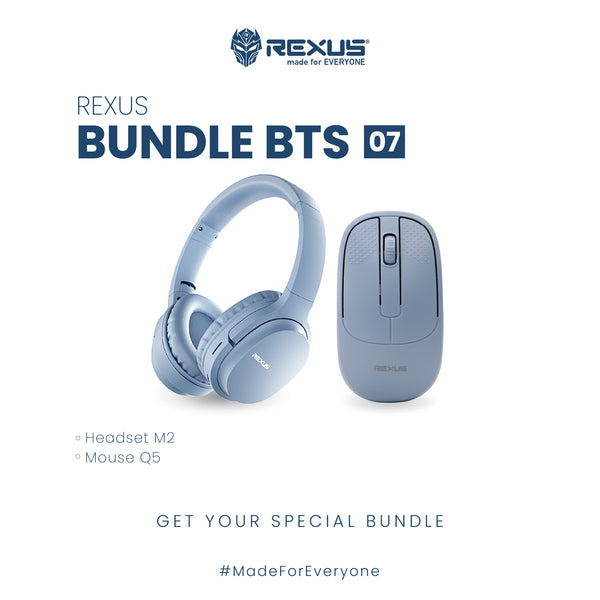 REXUS BUNDLE BTS 07 - HEADSET WIRELESS M2 + MOUSE OFFICE Q5