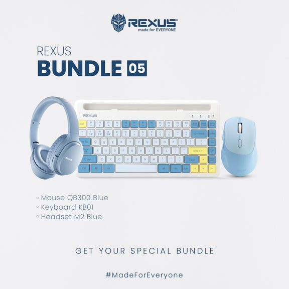 Rexus Bundle 05 - Keyboard Office + Mouse Office + Headset