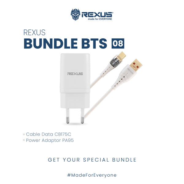 REXUS BUNDLE BTS 08 - KABEL CHARGER CB175C + ADAPTOR PA95