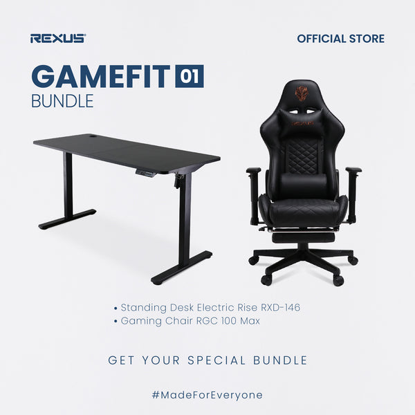 REXUS GAMEFIT BUNDLE 01 - Kursi Gaming + Meja Gaming Electric