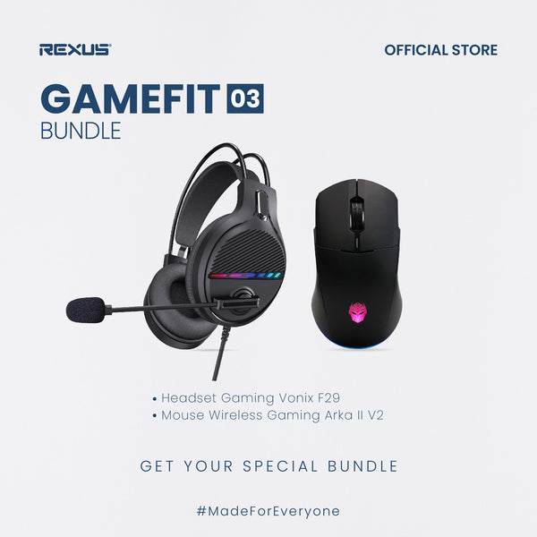 REXUS GAMEFIT BUNDLE 03 - Mouse Gaming Wireless + Headset Gaming RGB