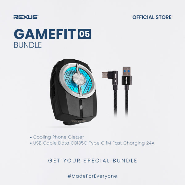 REXUS GAMEFIT BUNDLE 05 - Cooling Phone Gaming + Kabel Data (Gletzer+CB135C)