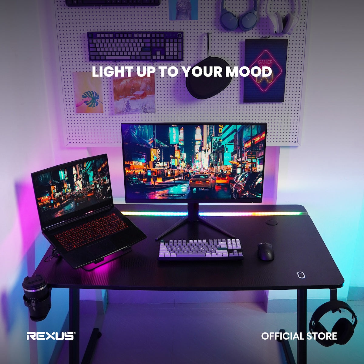 Rexus RXD 145 Gala V2 Meja Gaming Desk Support ARGB