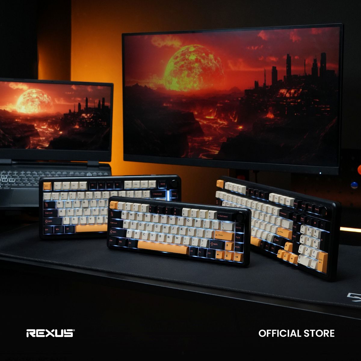 Rexus Aether Keyboard Gaming Mechanical Wireless Triple Mode Connectio