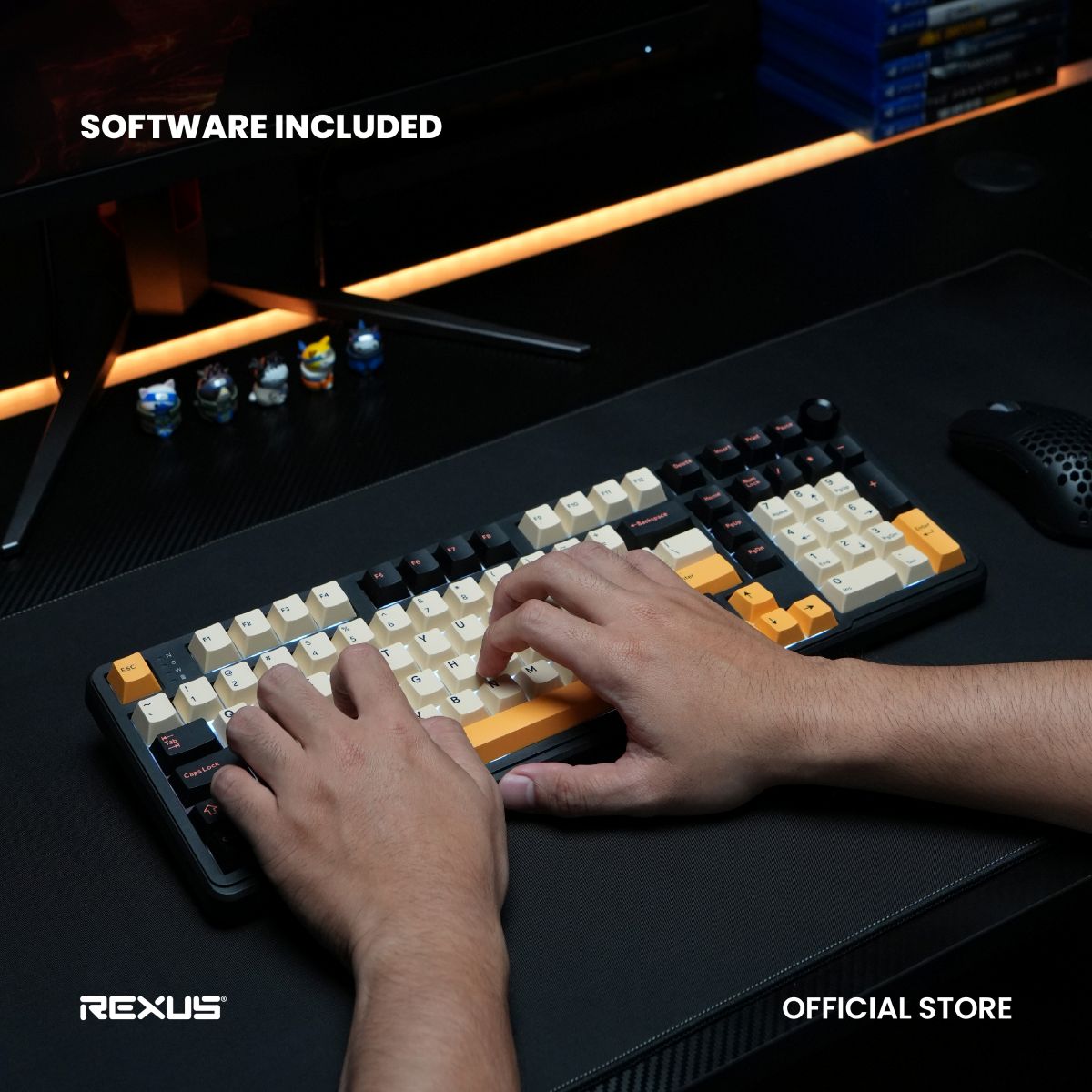 Rexus Aether Keyboard Gaming Mechanical Wireless Triple Mode Connectio