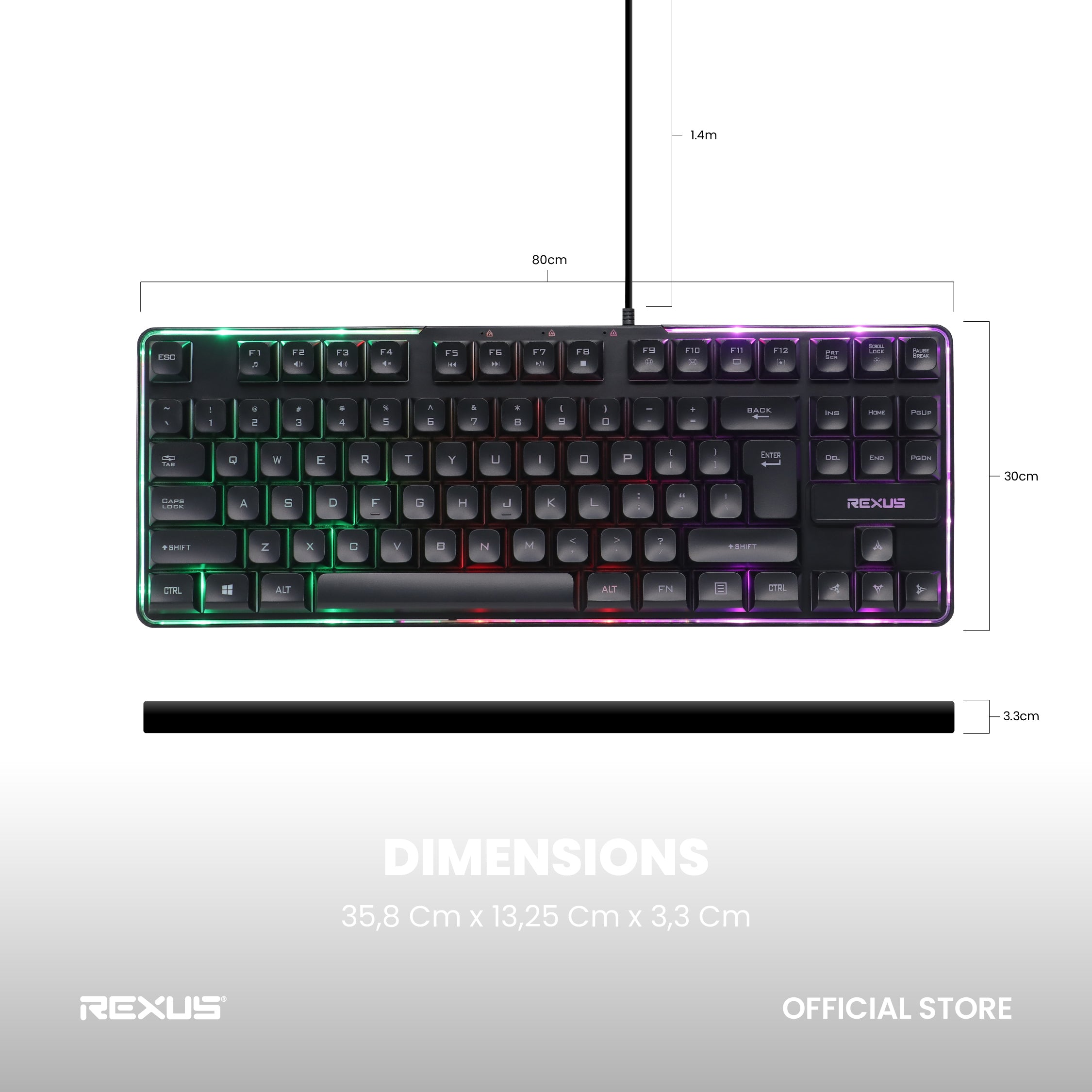 Rexus K9L Keyboard Gaming Membrane Battlefire - RGB Backlight Plug & P