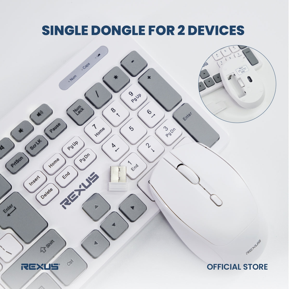 Rexus Keyboard Mouse Wireless KM8 Combo
