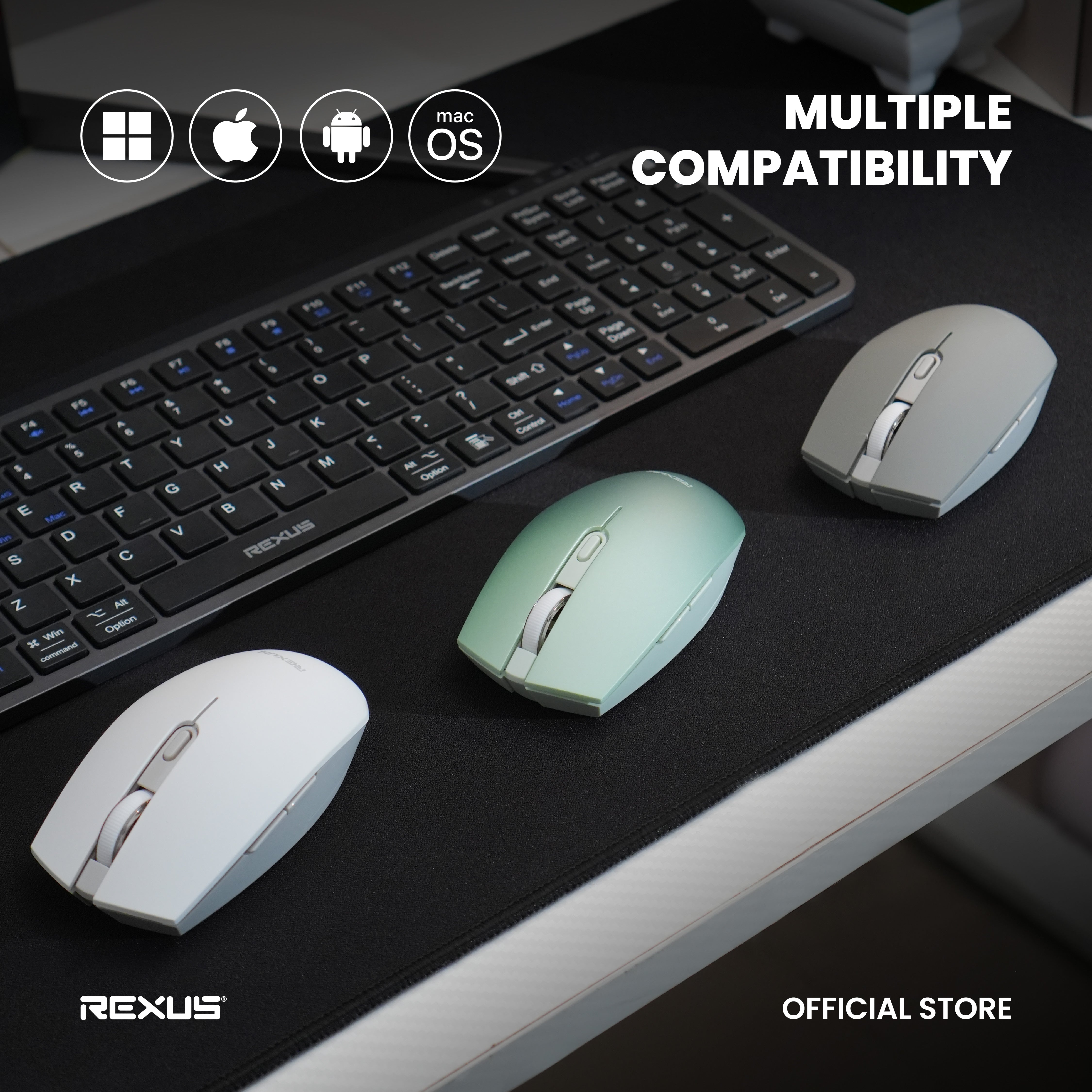 Rexus Q60 Wireless Office Mouse Silent Click Up to 3 Years Battery Lif