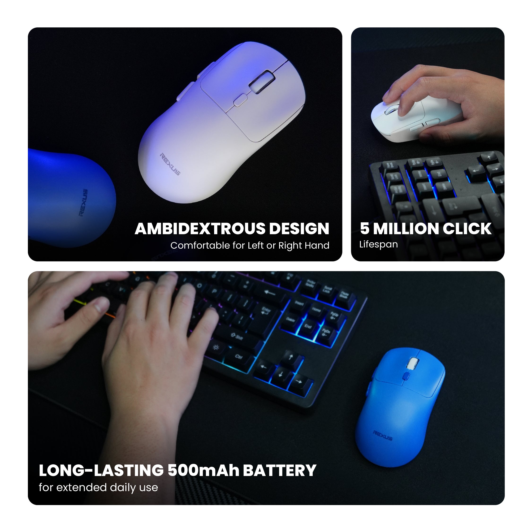 Rexus Xierra RX106 Mouse Gaming Wireless Up To 3200 DPI
