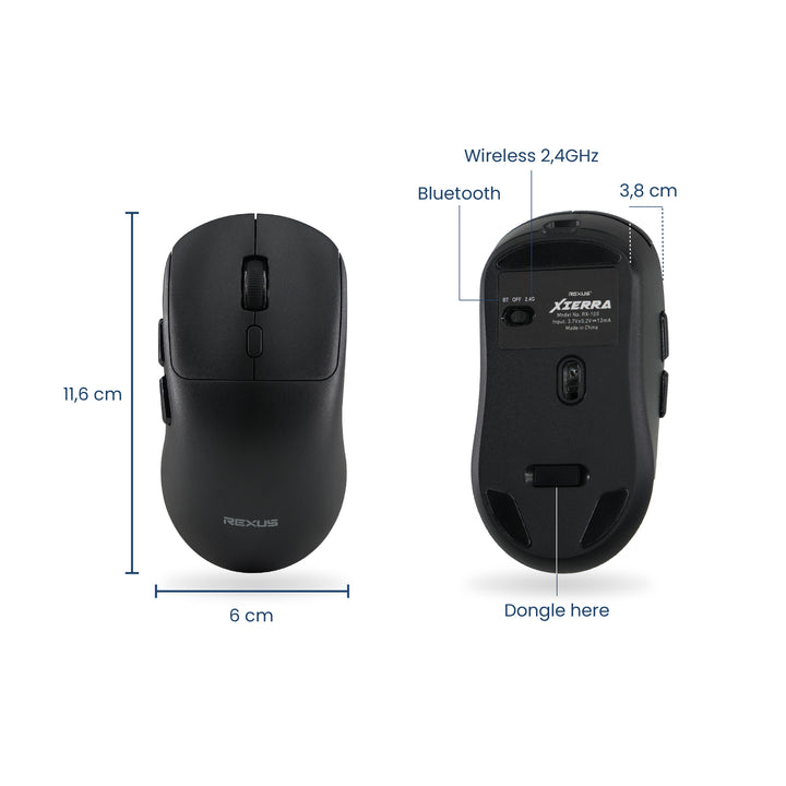 Rexus Xierra RX106 Mouse Gaming Wireless Up To 3200 DPI