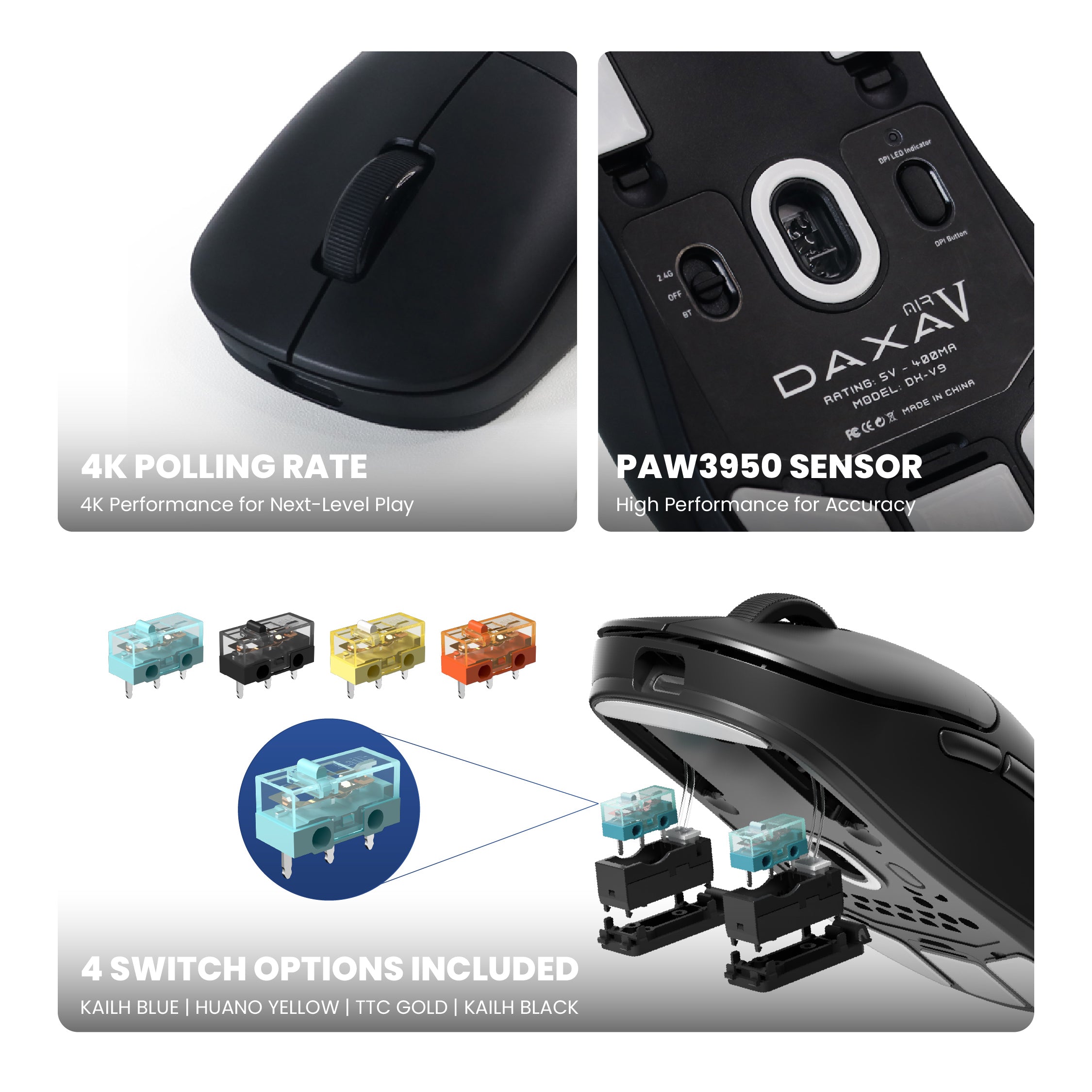 Rexus Mouse Gaming Daxa Air V / DX-V9 Triple Connection PAW3950