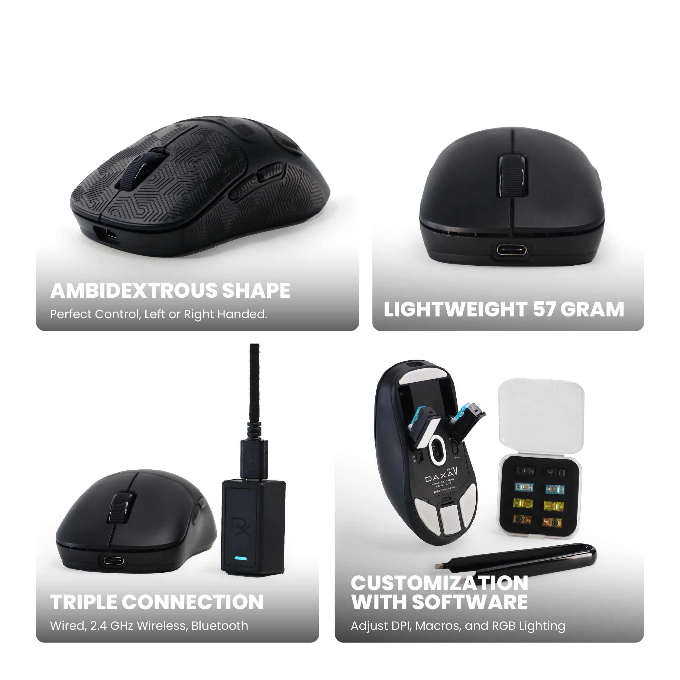 Rexus Mouse Gaming Daxa Air V / DX-V9 Triple Connection PAW3950