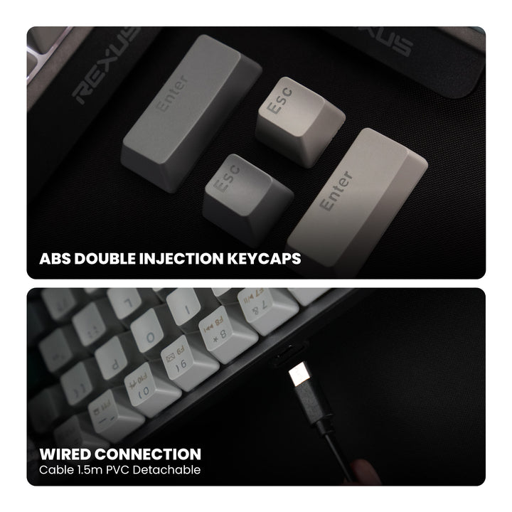 Rexus Heroic KX3 Keyboard Gaming Mechanical 65% Layout - Hotswap Switc