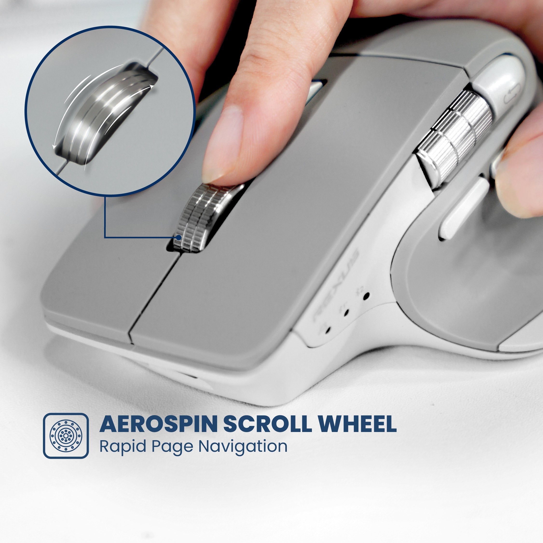 Rexus Flow QZ30 Mouse Office Wireless Ergonomic Silent Click - AeroSpi