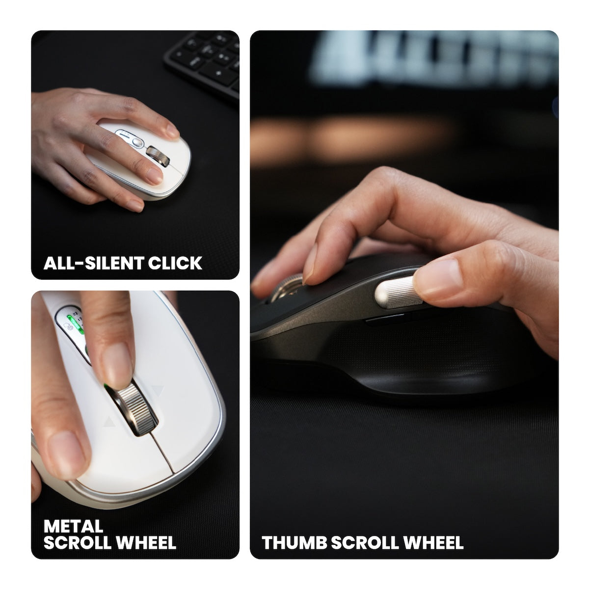 Rexus Flow QZ20 Mouse Office Wireless Ergonomic Silent Click - AeroSpi