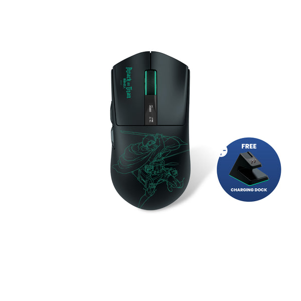 [Exclusive Launching] Rexus x Attack on Titan - Mouse Gaming Wireless LED DIsplay Levi Edition with Docking