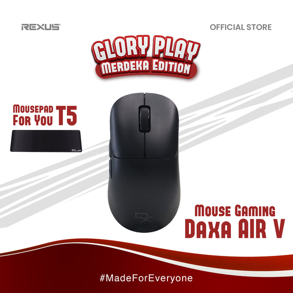 (FREE Mousepad T5) Rexus Mouse Gaming Daxa Air V / DX-V9 Triple Connection PAW3950