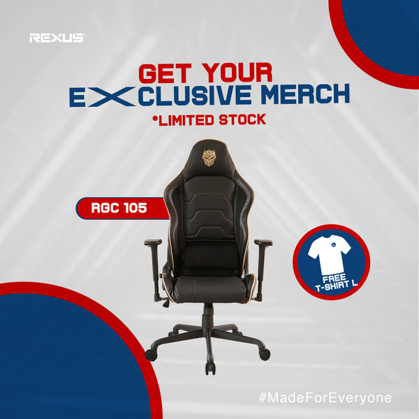 (FREE T-Shirt Exclusive Merch) Rexus Gaming Chair RGC-105