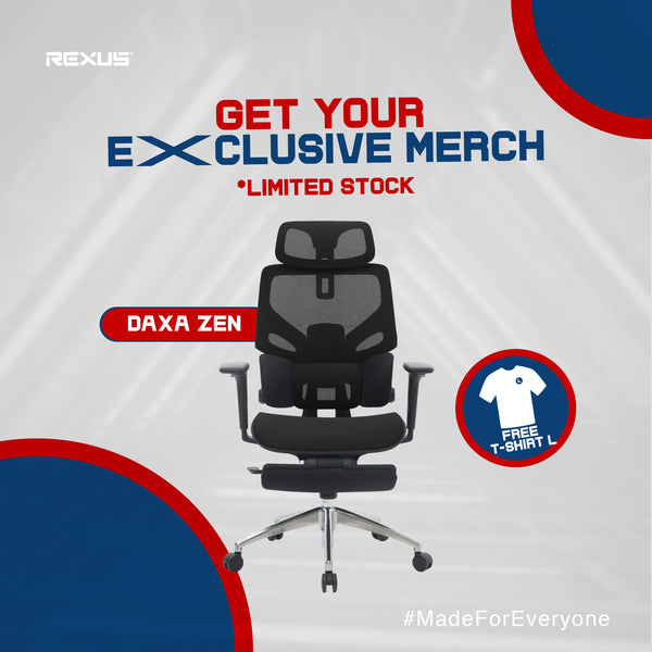 (FREE T-Shirt Exclusive Merch) Rexus Ergonomic Chair Daxa ZEN EC3