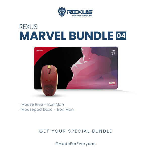 Rexus Marvel Bundle 04 - Mouse Gaming Wireless + Mousepad XL