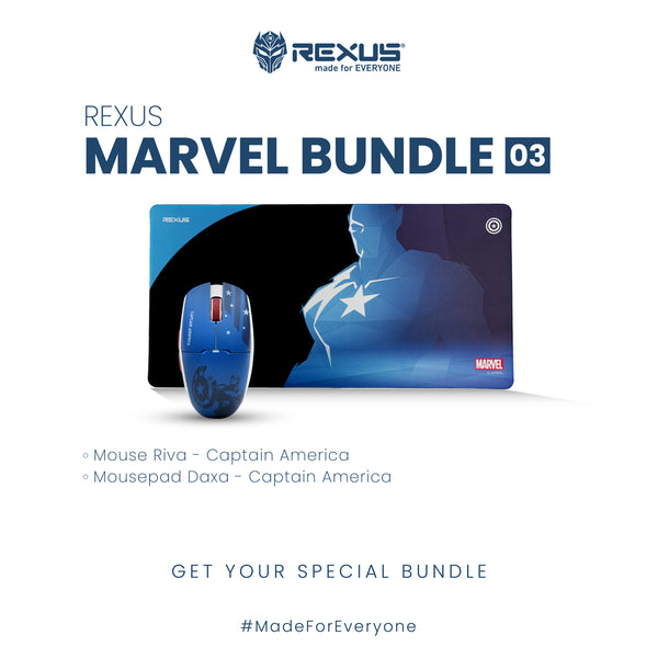 Rexus Marvel Bundle 03 - Mouse Gaming Wireless + Mousepad XL