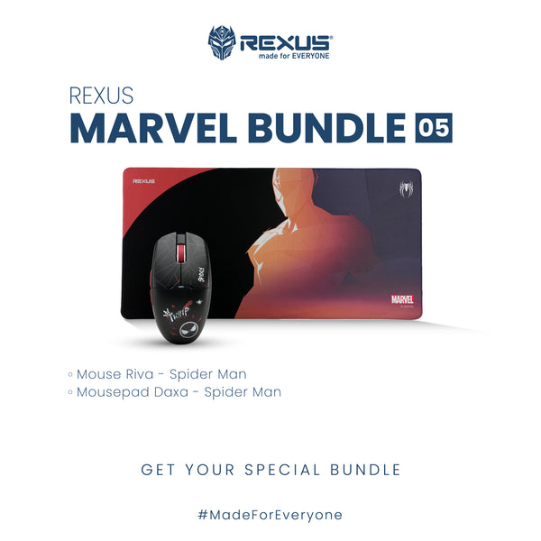 Rexus Marvel Bundle 05 - Mouse Gaming Wireless + Mousepad XL