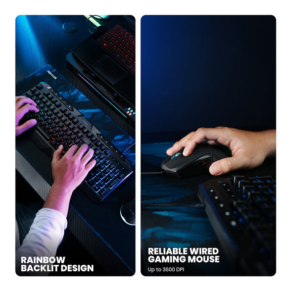 Rexus Warfaction VR4 3in1 Gaming Combo Kit - Keyboard Mouse Mousepad G