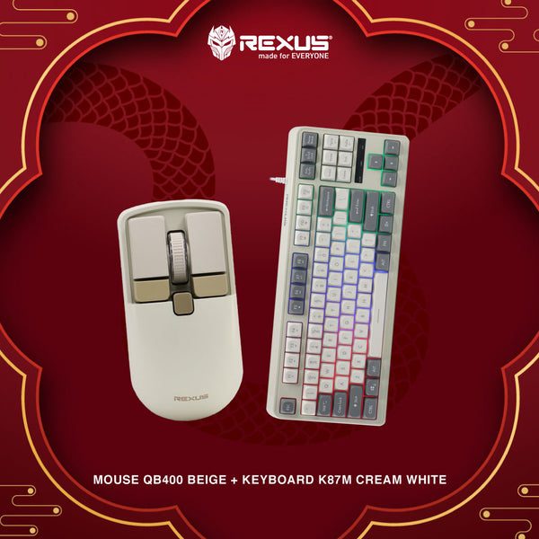 Rexus Bundle 01 - Mouse Wireless + Keyboard Retro Style