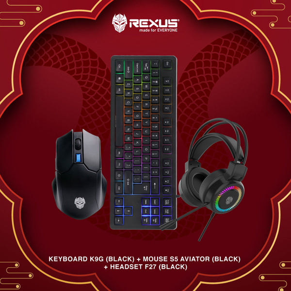 Rexus Bundle 03 - Keyboard Gaming + Mouse Gaming + Headset Gaming